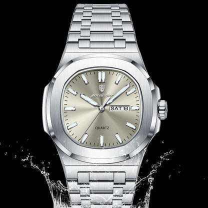 Montre Homme Sport-Chic "Octogone Acier" - Porstiger Quartz