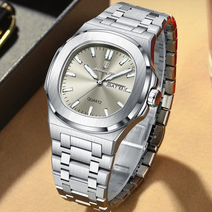 Montre Homme Sport-Chic "Octogone Acier" - Porstiger Quartz