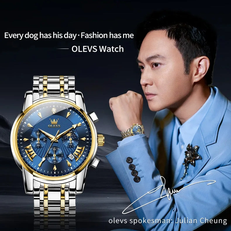 Montre chronographe en Acier inoxydable OLEVS