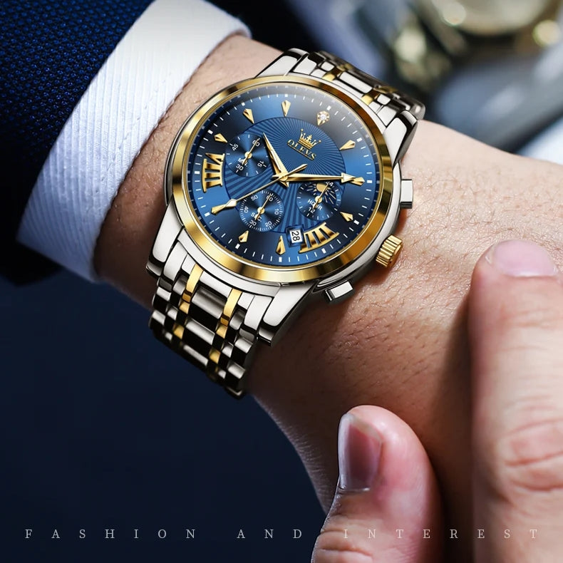 Montre chronographe en Acier inoxydable OLEVS