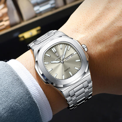 Montre Homme Sport-Chic "Octogone Acier" - Porstiger Quartz