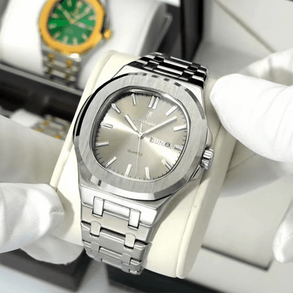 Montre Homme Sport-Chic "Octogone Acier" - Porstiger Quartz