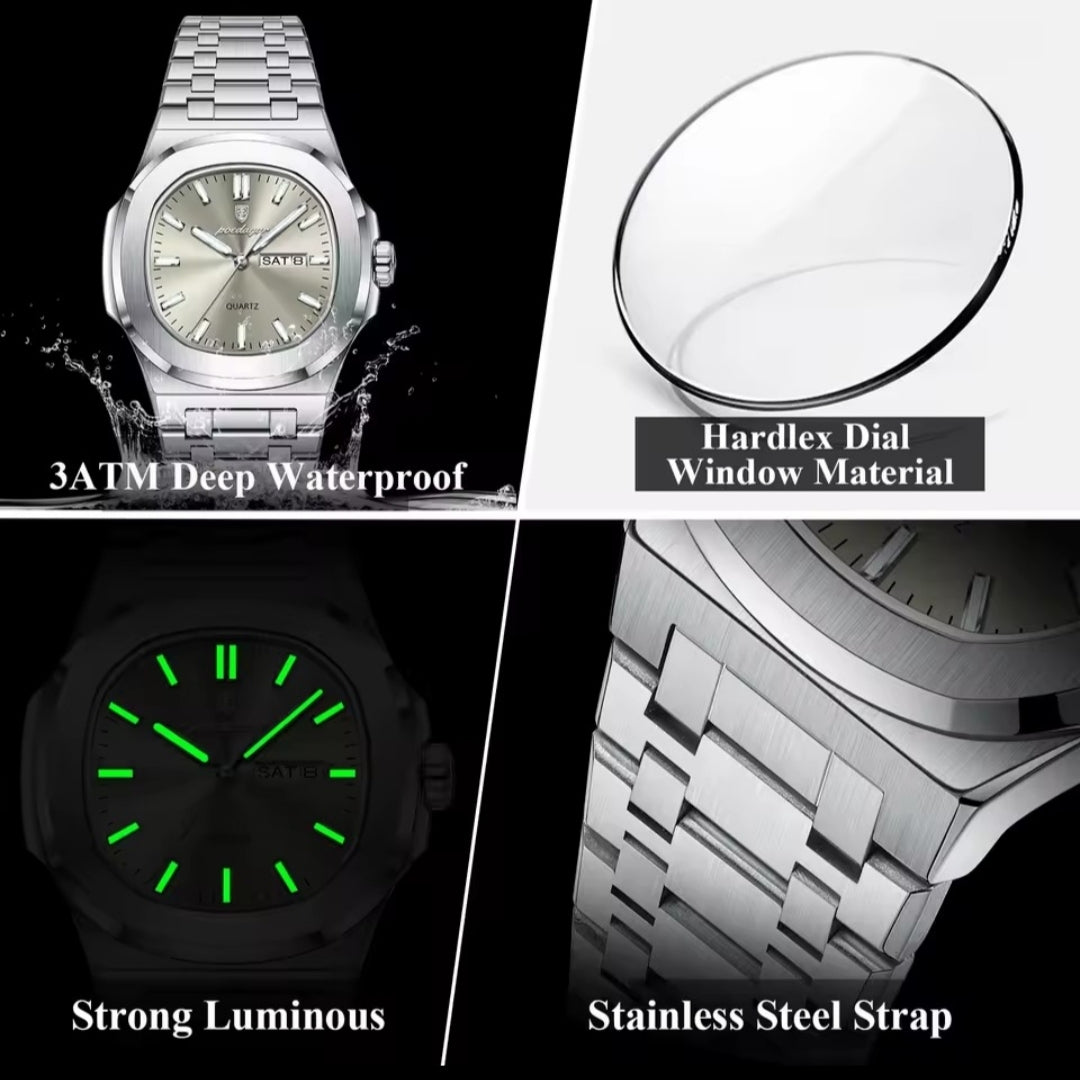 Montre Homme Sport-Chic "Octogone Acier" - Porstiger Quartz