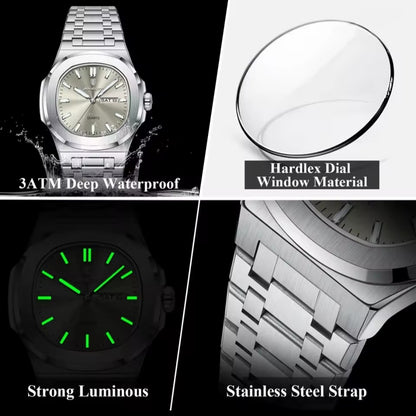 Montre Homme Sport-Chic "Octogone Acier" - Porstiger Quartz